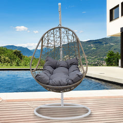 Arcadia Furniture Rocking Egg Chair - Oatmeal and Grey-1899951227630915584