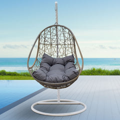 Arcadia Furniture Rocking Egg Chair - Oatmeal and Grey-1899951227630915585