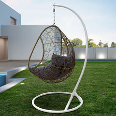 Arcadia Furniture Rocking Egg Chair - Oatmeal and Grey-1899951227630915586