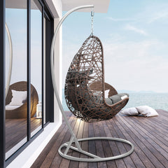 Arcadia Furniture Egg Chair - Oatmeal and Grey-1912714695228395521