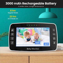 Smart Night Vision Baby Monitor With 4.3 Colour Display And Zoom-1915196529199681538
