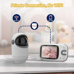 Wireless Digital Video Baby Monitor With Rotating Camera - 3.2 Inch-1915196528130134018