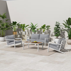 Aidan Garden Furniture Set in White ‚� 5 pieces