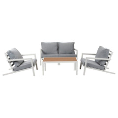 Aidan Garden Furniture Set in White ‚� 5 pieces