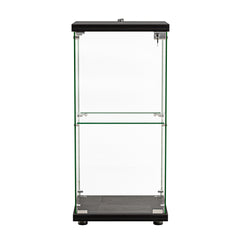 Stacked Display Cabinet Collection Storage Tempered Glass 2 Tier With Lock Black-1917016713753399297