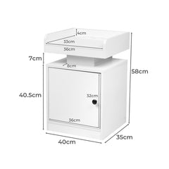 Levede Bedside Table USB Charger Outlet RGB White-1910112205626544130
