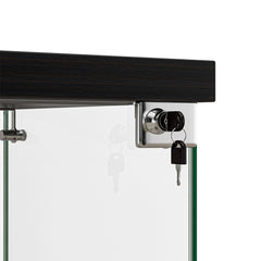 Stacked Display Cabinet Collection Storage Tempered Glass 2 Tier With Lock Black-1917016713753399299
